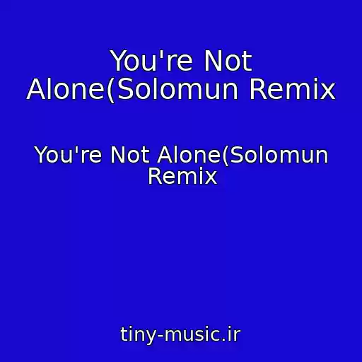 کاور آهنگ You're Not Alone(Solomun Remix از You're Not Alone(Solomun Remix