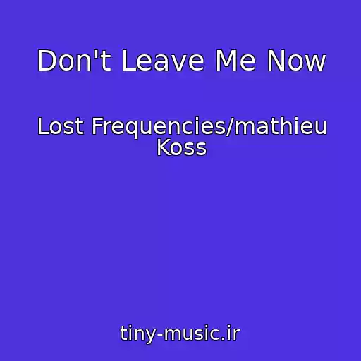 کاور آهنگ Don't Leave Me Now از Lost Frequencies/mathieu Koss