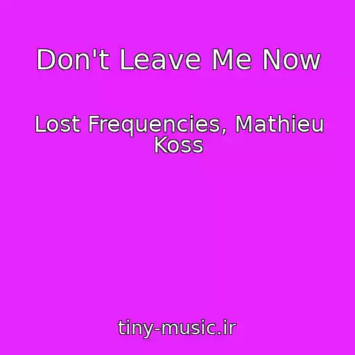 کاور آهنگ Don't Leave Me Now از Lost Frequencies, Mathieu Koss
