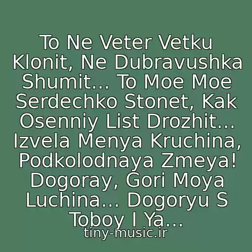 کاور آهنگ To Ne Veter Vetku Klonit, Ne Dubravushka Shumit... To Moe Moe Serdechko Stonet, Kak Osenniy List Drozhit... Izvela Menya Kruchina, Podkolodnaya Zmeya! Dogoray, Gori Moya Luchina... Dogoryu S Toboy I Ya... از Nadezhda Kadysheva