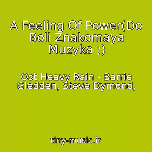کاور آهنگ A Feeling Of Power(Do Boli Znakomaya Muzyka ;) از Ost Heavy Rain - Barrie Gledden, Steve Dymond,