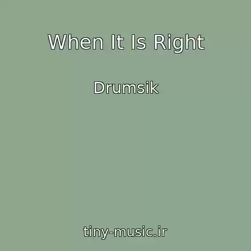 کاور آهنگ When It Is Right از Drumsik