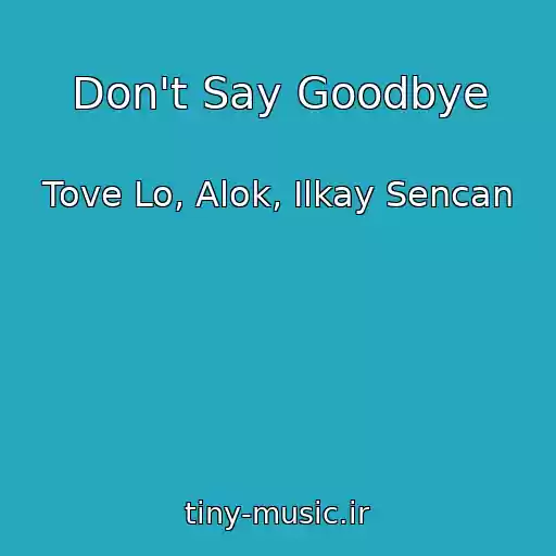 کاور آهنگ Don't Say Goodbye از Tove Lo, Alok, Ilkay Sencan