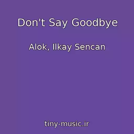 کاور آهنگ Don't Say Goodbye از Alok, Ilkay Sencan