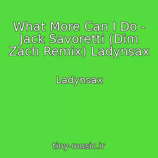 کاور آهنگ What More Can I Do - Jack Savoretti (Dim Zach Remix) Ladynsax از Ladynsax