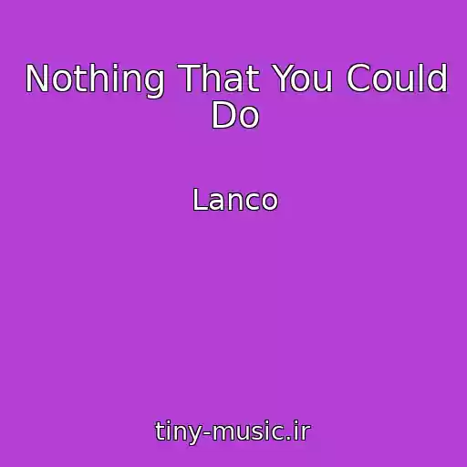 کاور آهنگ Nothing That You Could Do از Lanco