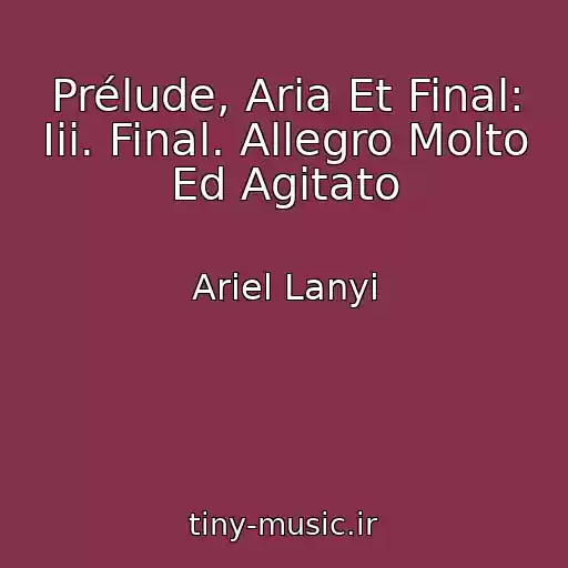 کاور آهنگ Prélude, Aria Et Final: Iii. Final. Allegro Molto Ed Agitato از Ariel Lanyi