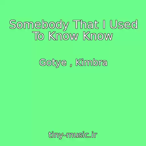 کاور آهنگ Somebody That I Used To Know Know از Gotye , Kimbra