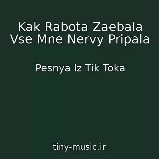 کاور آهنگ Kak Rabota Zaebala Vse Mne Nervy Pripala از Pesnya Iz Tik Toka