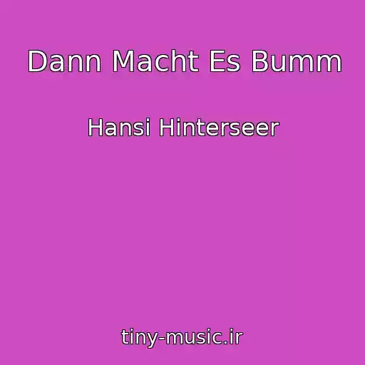 کاور آهنگ Dann Macht Es Bumm از Hansi Hinterseer