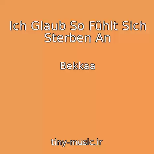 کاور آهنگ Ich Glaub So Fühlt Sich Sterben An از Bekkaa