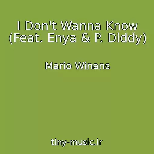 کاور آهنگ I Don't Wanna Know (Feat. Enya & P. Diddy) از Mario Winans