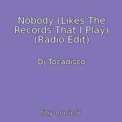 کاور آهنگ Nobody (Likes The Records That I Play) (Radio Edit) از Dj Tocadisco