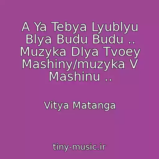 کاور آهنگ A Ya Tebya Lyublyu Blya Budu Budu .. Muzyka Dlya Tvoey Mashiny/muzyka V Mashinu .. از Vitya Matanga