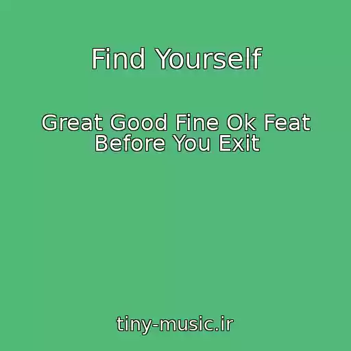 کاور آهنگ Find Yourself از Great Good Fine Ok Feat Before You Exit