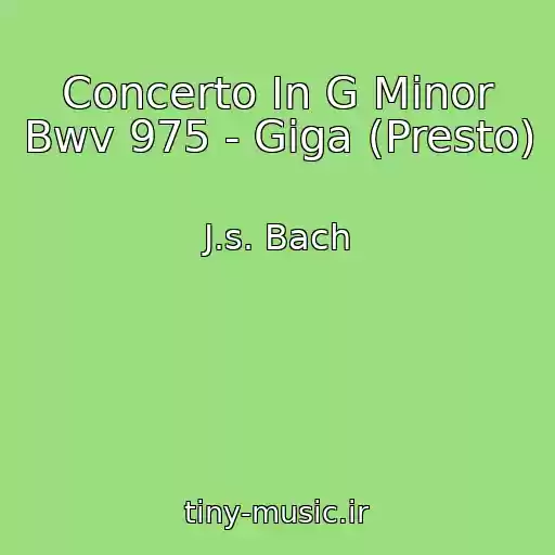 کاور آهنگ Concerto In G Minor Bwv 975 - Giga (Presto) از J.s. Bach