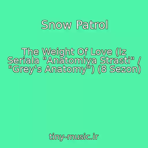 کاور آهنگ Snow Patrol از The Weight Of Love (Iz Seriala "Anatomiya Strasti" / "Grey's Anatomy") (8 Sezon)