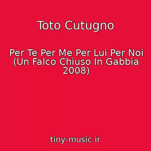 کاور آهنگ Toto Cutugno از Per Te Per Me Per Lui Per Noi (Un Falco Chiuso In Gabbia 2008)