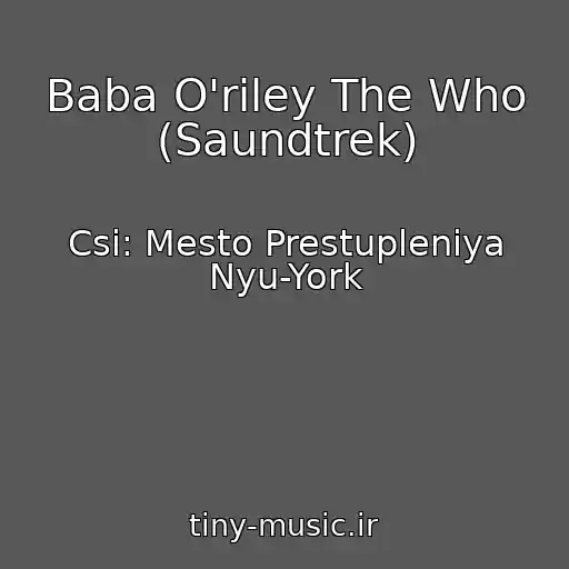 کاور آهنگ Baba O'riley The Who (Saundtrek) از Csi: Mesto Prestupleniya Nyu-York