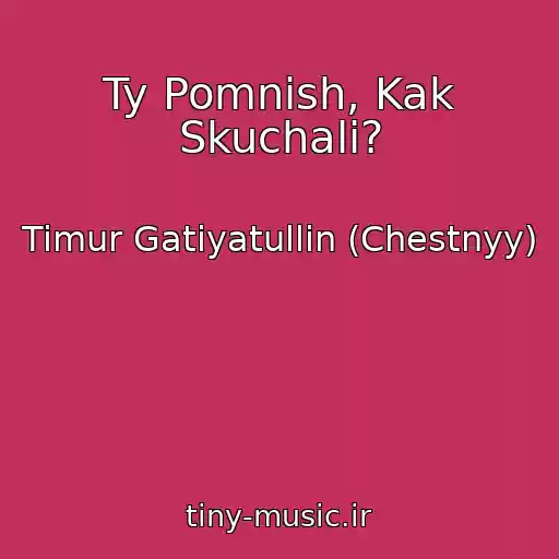 کاور آهنگ Ty Pomnish, Kak Skuchali? از Timur Gatiyatullin (Chestnyy)