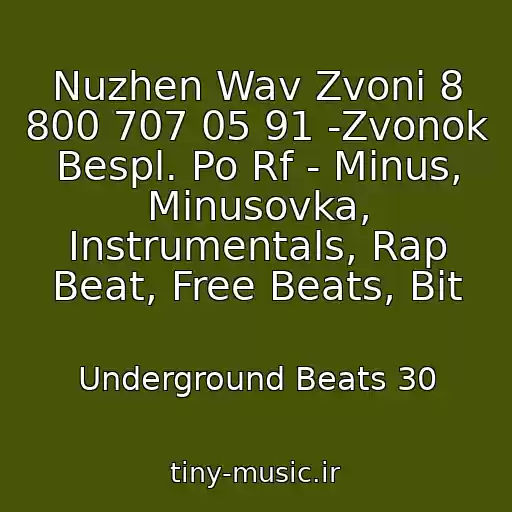 کاور آهنگ Nuzhen Wav Zvoni 8 800 707 05 91 -Zvonok Bespl. Po Rf - Minus, Minusovka, Instrumentals, Rap Beat, Free Beats, Bit از Underground Beats 30