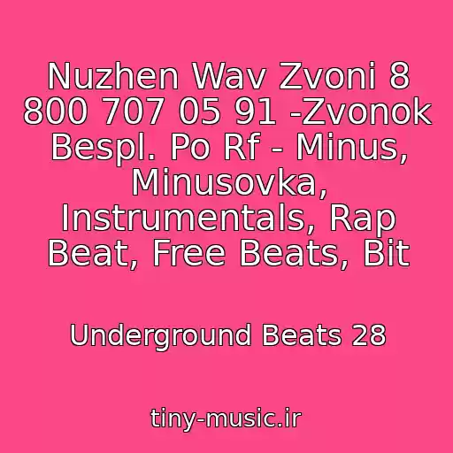 کاور آهنگ Nuzhen Wav Zvoni 8 800 707 05 91 -Zvonok Bespl. Po Rf - Minus, Minusovka, Instrumentals, Rap Beat, Free Beats, Bit از Underground Beats 28