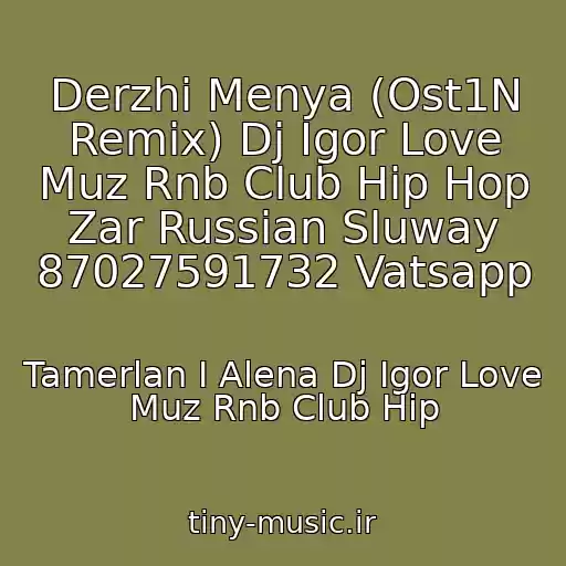 کاور آهنگ Derzhi Menya (Ost1N Remix) Dj Igor Love Muz Rnb Club Hip Hop Zar Russian Sluway 87027591732 Vatsapp از Tamerlan I Alena Dj Igor Love Muz Rnb Club Hip