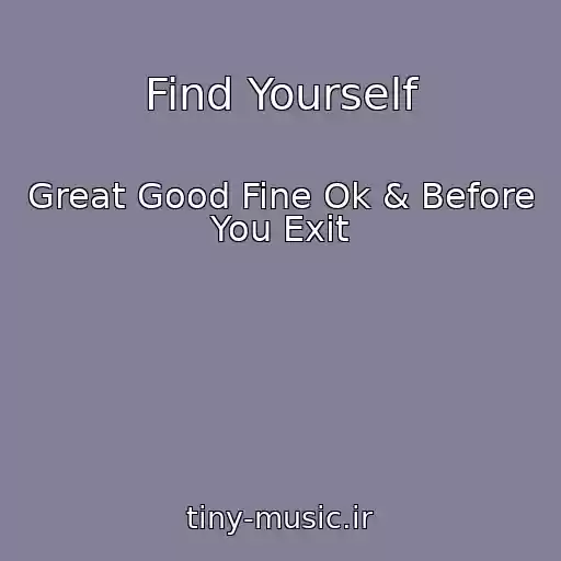 کاور آهنگ Find Yourself از Great Good Fine Ok & Before You Exit