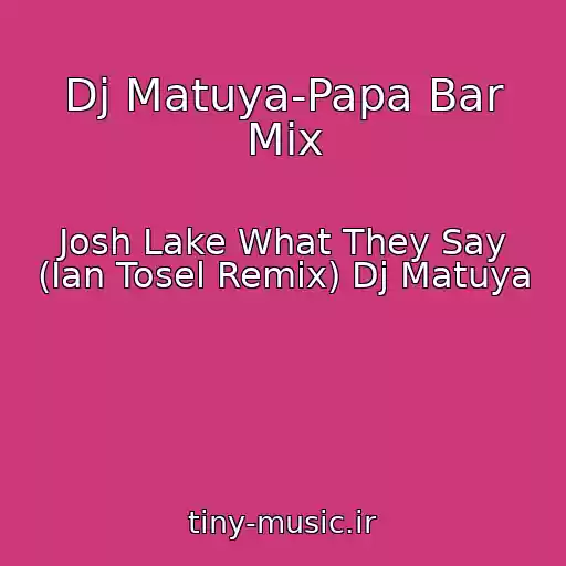 کاور آهنگ Dj Matuya-Papa Bar Mix از Josh Lake What They Say (Ian Tosel Remix) Dj Matuya