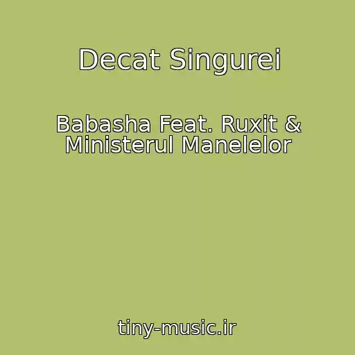کاور آهنگ Decat Singurei از Babasha Feat. Ruxit & Ministerul Manelelor
