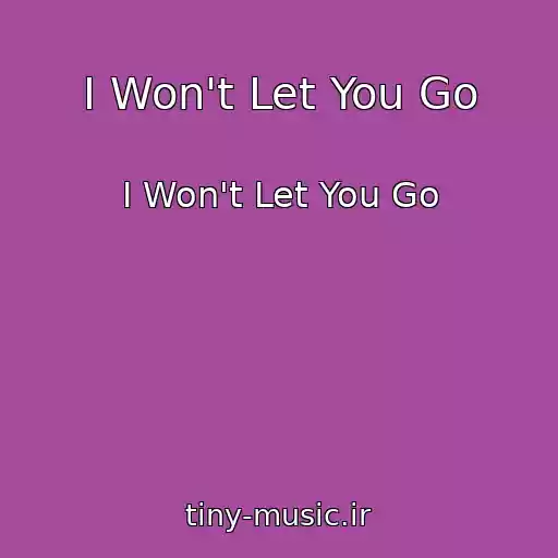 کاور آهنگ I Won't Let You Go از I Won't Let You Go