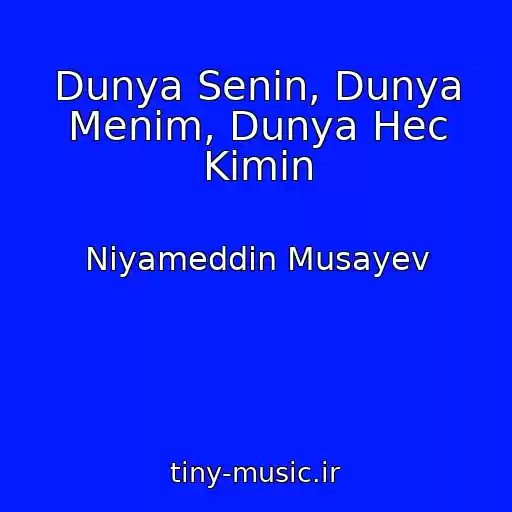 کاور آهنگ Dunya Senin, Dunya Menim, Dunya Hec Kimin از Niyameddin Musayev