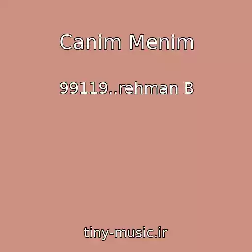 کاور آهنگ Canim Menim از 99119..rehman B