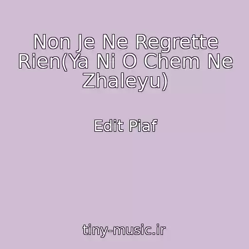 کاور آهنگ Non Je Ne Regrette Rien(Ya Ni O Chem Ne Zhaleyu) از Edit Piaf