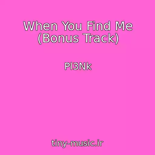 کاور آهنگ When You Find Me (Bonus Track) از Pl3Nk