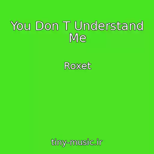 کاور آهنگ You Don T Understand Me از Roxet