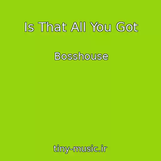 کاور آهنگ Is That All You Got از Bosshouse