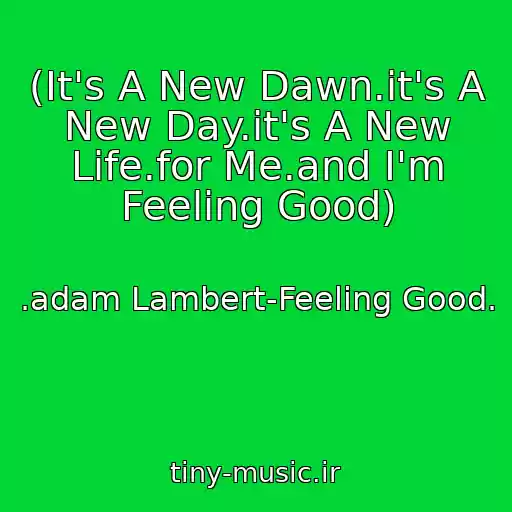 کاور آهنگ (It's A New Dawn.it's A New Day.it's A New Life.for Me.and I'm Feeling Good) از .adam Lambert-Feeling Good.