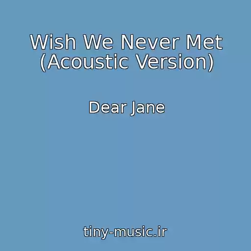 کاور آهنگ Wish We Never Met (Acoustic Version) از Dear Jane