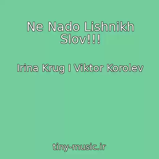 کاور آهنگ Ne Nado Lishnikh Slov!!! از Irina Krug I Viktor Korolev