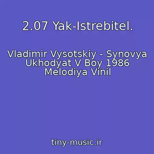 کاور آهنگ 2.07 Yak-Istrebitel. از Vladimir Vysotskiy - Synovya Ukhodyat V Boy 1986 Melodiya Vinil