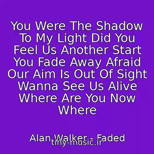 کاور آهنگ You Were The Shadow To My Light Did You Feel Us Another Start You Fade Away Afraid Our Aim Is Out Of Sight Wanna See Us Alive Where Are You Now Where از Alan Walker - Faded