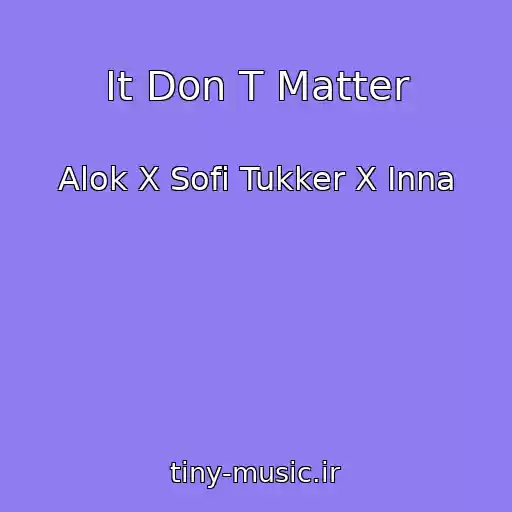 کاور آهنگ It Don T Matter از Alok X Sofi Tukker X Inna