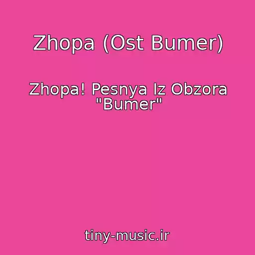 کاور آهنگ Zhopa (Ost Bumer) از Zhopa! Pesnya Iz Obzora "Bumer"