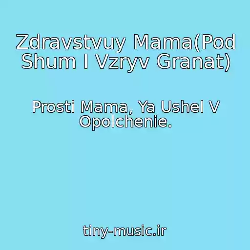 کاور آهنگ Zdravstvuy Mama(Pod Shum I Vzryv Granat) از Prosti Mama, Ya Ushel V Opolchenie.