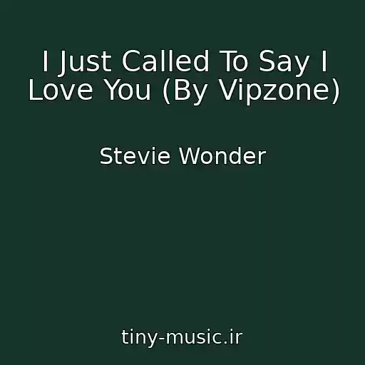 کاور آهنگ I Just Called To Say I Love You (By Vipzone) از Stevie Wonder