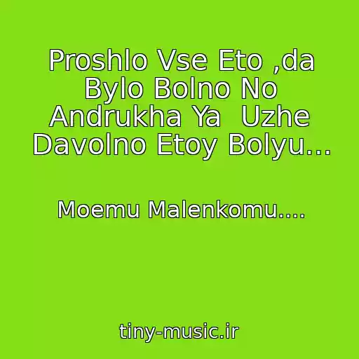 کاور آهنگ Proshlo Vse Eto ,da Bylo Bolno No Andrukha Ya  Uzhe Davolno Etoy Bolyu... از Moemu Malenkomu....