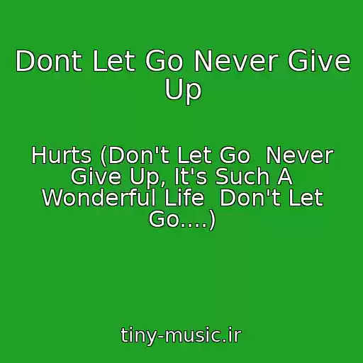 کاور آهنگ Dont Let Go Never Give Up از Hurts (Don't Let Go  Never Give Up, It's Such A Wonderful Life  Don't Let Go....)