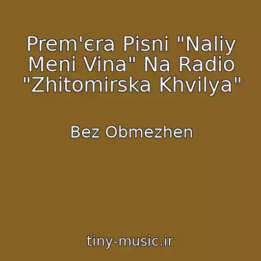 کاور آهنگ Prem'єra Pіsnі "Naliy Menі Vina" Na Radіo "Zhitomirska Khvilya" از Bez Obmezhen