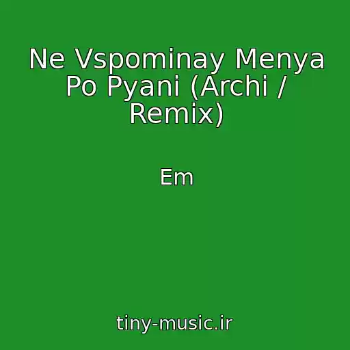 کاور آهنگ Ne Vspominay Menya Po Pyani (Archi / Remix) از Em